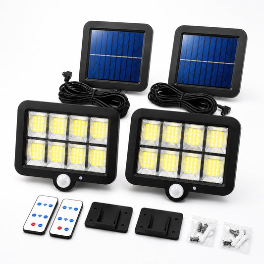 SET 2  LĂMPI SOLARE CU SENZOR DE MISCARE